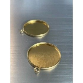 Supports de Pendentif 25mm, Acier Inoxydable 304, finition Doré Placage Ionique