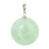 Pendentif ROND 18mm,  Fluorite avec bélière,  métal finition Argenté