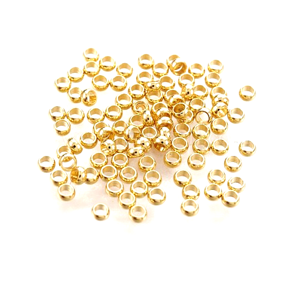 Perles à Écraser 2.5mm, laiton finition Doré