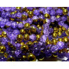 Perles de verre craquelé bicolore violet et or 6mm