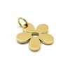 Pendentif Fleur avec anneau 11mm, Acier Inoxydable 316, finition Doré Placage IONIQUE