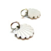 Pendentifs avec anneau, Coquille Saint Jacques 10mm, Acier Inoxydable, finition Argenté