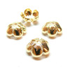 Coupelles Fleurs 8mm, Laiton finition Doré à l'or fin 18K