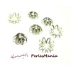 50 coupelles coquille calottes Retro FLOWER 13.5mm ARGENT PLATINE REF100, DIY 
