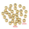 Perles Intercalaires, Rondelles Travaillées 4mm, Acier Inoxydable 304, finition Doré à l'or fin 18K
