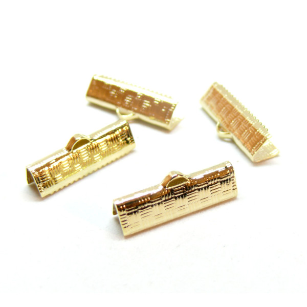Serres fils, Griffes, Pince ATTACHE RUBAN, embouts à serrer 20mm Acier Inoxydable 304, finition doré