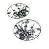 Estampes, pendentif, filigrane Champ de Fleurs 30mm, métal couleur Noir