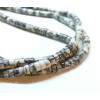 Perles Rondelles Heishi 4.5 par 2.5 mm, Pierre Marbré