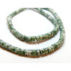 Perles rondelles, Heishi 4 par 2mm, Jaspe Vert et blanc
