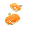 Pendentifs émaillés, Potiron 20mm sur une base en cuivre doré