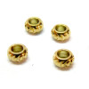 Perles Intercalaires, Rondelles Travaillées 4mm, Acier Inoxydable 304, finition Doré à l'or fin 18K