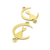 Pendentifs Chat dans Lune 16mm, Acier Inoxydable 304 doré à l'or fin 18K, Placage IONIQUE