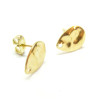 Boucles d'oreilles, Puces Gouttes martelées 12 par 9mm avec trou et embouts poussoirs, Acier Inoxydable 304, finition DORE