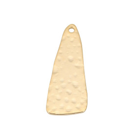 Pendentifs Géométrique Triangle martelé 26mm, Laiton, finition Doré à l'or fin 18K