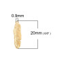 Estampes, pendentif filigrane Plumes 20mm, métal finition Dore