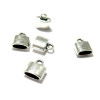 Embouts pour Cordon Lanières 10mm, métal finition Argent Antique