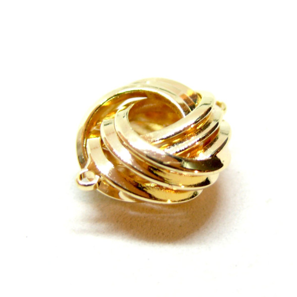 Connecteur, forme géométrique, Noeud d'amour 14mm, Laiton finition Doré,  pour création de bijoux raffinés
