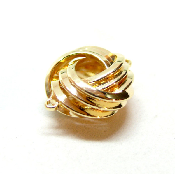 Connecteur, forme géométrique, Noeud d'amour 14mm, Laiton finition Doré,  pour création de bijoux raffinés