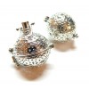 Pendentif Cage Bola Grossesse Multi Fleur 16mm, finition Argent Platine