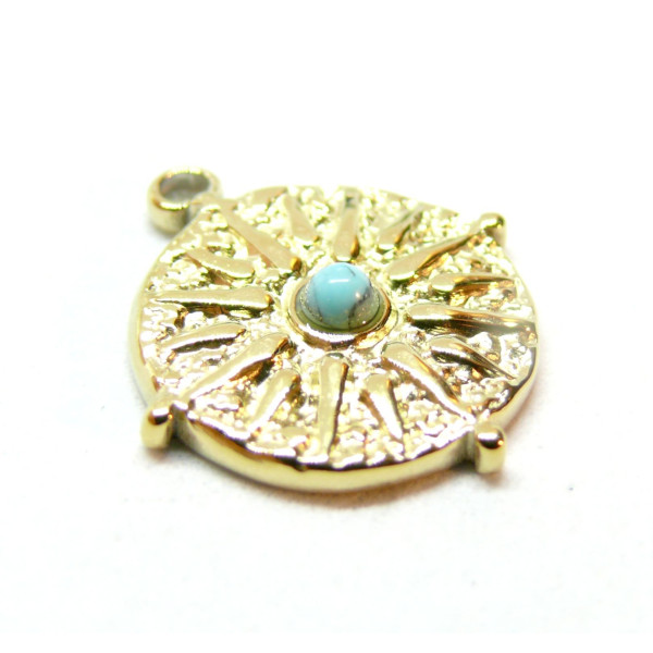 Pendentif, Boho Chic 25 par 16mm, Acier Inoxydable 304 finition Doré