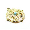 Pendentif, Boho Chic 25 par 16mm, Acier Inoxydable 304 finition Doré