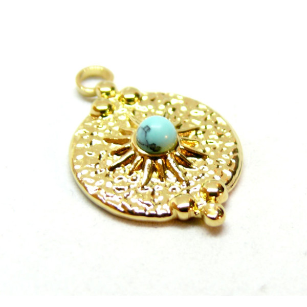 Pendentif, Boho Chic 25 par 16mm, Acier Inoxydable 304 finition Doré