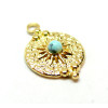 Pendentif, Boho Chic 25 par 16mm, Acier Inoxydable 304 finition Doré