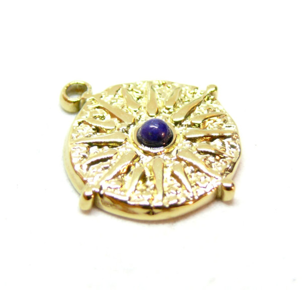 Pendentif, Boho Chic 25 par 16mm, Acier Inoxydable 304 finition Doré