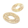 Estampes, pendentif filigrane Ovale 23 par 17mm, métal finition Dore