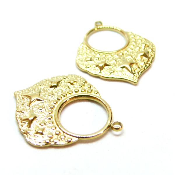 Pendentif, Ethnique avec étoile 29.5mm, Acier Inoxydable 316L doré à l'or fin 18K, Placage IONIQUE