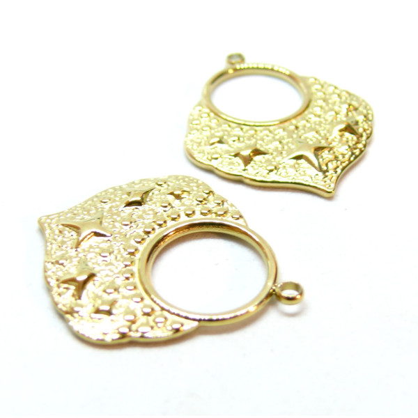 Pendentif, Ethnique avec étoile 29.5mm, Acier Inoxydable 316L doré à l'or fin 18K, Placage IONIQUE