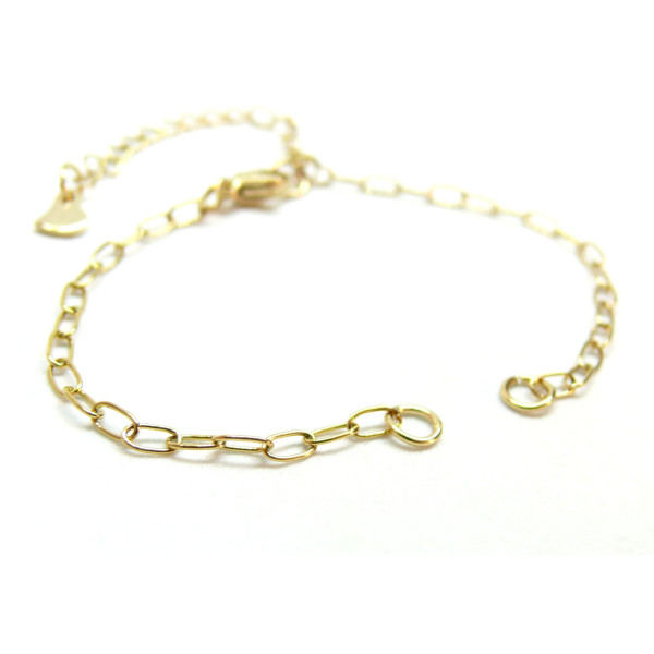 Bracelet Intercalaire Maille Cheval, avec chaine d'extension, Acier Inoxydable 304 finition  Doré