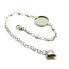 Support de Bracelet, maille Etoile, pour cabochon 16mm,  Acier Inoxydable 304, finition Argenté
