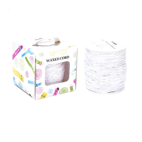 Bobine dans boite, d'environ 90 mètres, fil en coton ciré 1mm, BLANC coloris 101