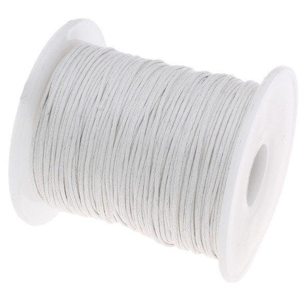 Bobine dans boite, d'environ 90 mètres, fil en coton ciré 1mm, BLANC coloris 101