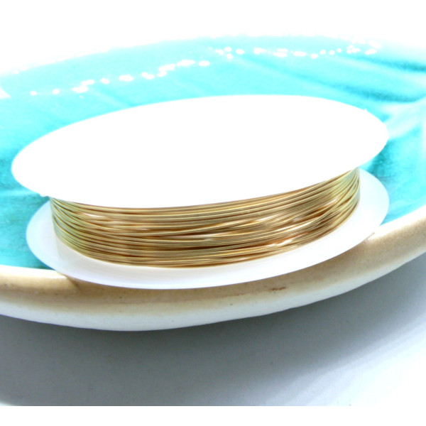 FIL DE CUIVRE 0.3mm, finition doré à l'or fin 18K