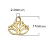 Pendentifs, breloque FLEURS DE LOTUS 17 mm, finition coloris Doré