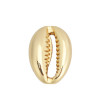 Pendentif  slide,  Intercalaire, forme Coquillage Cauri 19mm, Acier Inoxydable 304, finition doré à l'or fin 18K