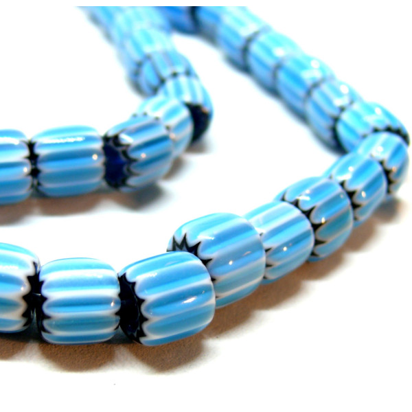 Perles Rondelles Verre 8mm, Verre Millefiori fait Main