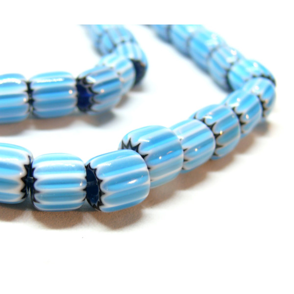 Perles Rondelles Verre 8mm, Verre Millefiori fait Main