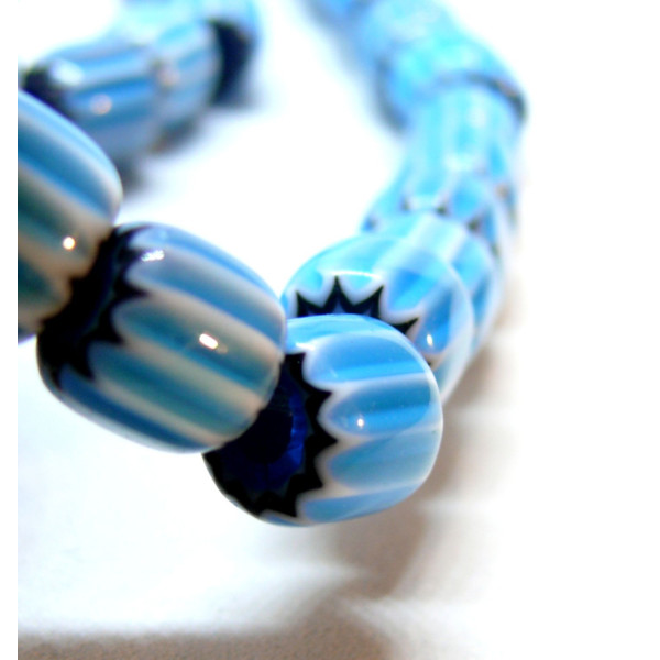Perles Rondelles Verre 8mm, Verre Millefiori fait Main