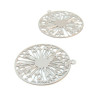 Estampes, Pissenlit dans cercle 25mm, Acier Inoxydable  finition Argenté