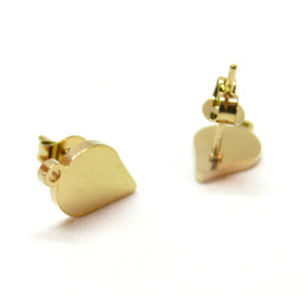 Boucles d’oreille Puce Goutte 13mm avec attache et poussoirs – Acier Inoxydable 304 Doré placage IONIQUE