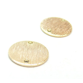 Connecteurs Cercle avec Stries 15mm, Laiton finition doré à l'or fin 18K
