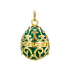 Pendentif Oeuf résine Emaillé, Laiton finition doré à l'or fin 18K