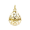 Pendentif Oeuf résine Emaillé, Laiton finition doré à l'or fin 18K