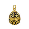 Pendentif Oeuf résine Emaillé, Laiton finition doré à l'or fin 18K