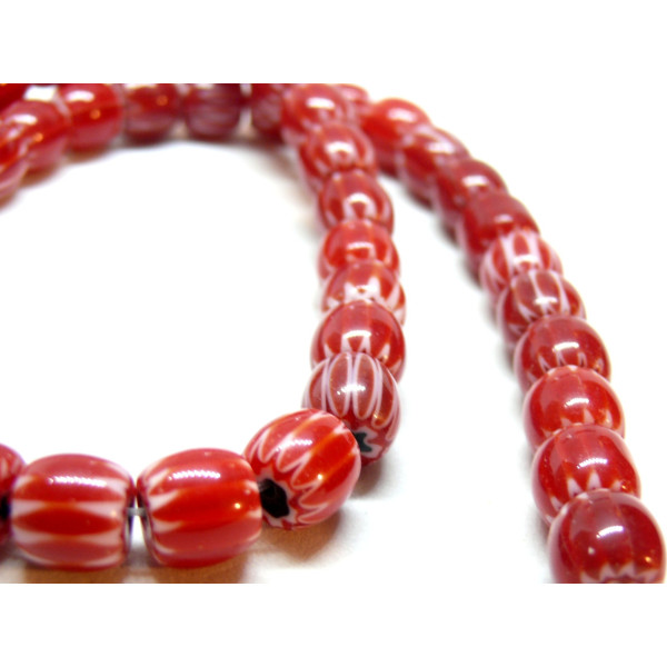 Perles Rondelles Verre 8mm, Verre Millefiori fait Main