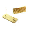 Boucles d'oreilles, Puce Rectangle Martelée 20mm Acier inoxydable 304 finition Doré, placage IONIQUE
