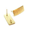 Boucles d'oreilles, Puce Rectangle Martelée 20mm Acier inoxydable 304 finition Doré, placage IONIQUE